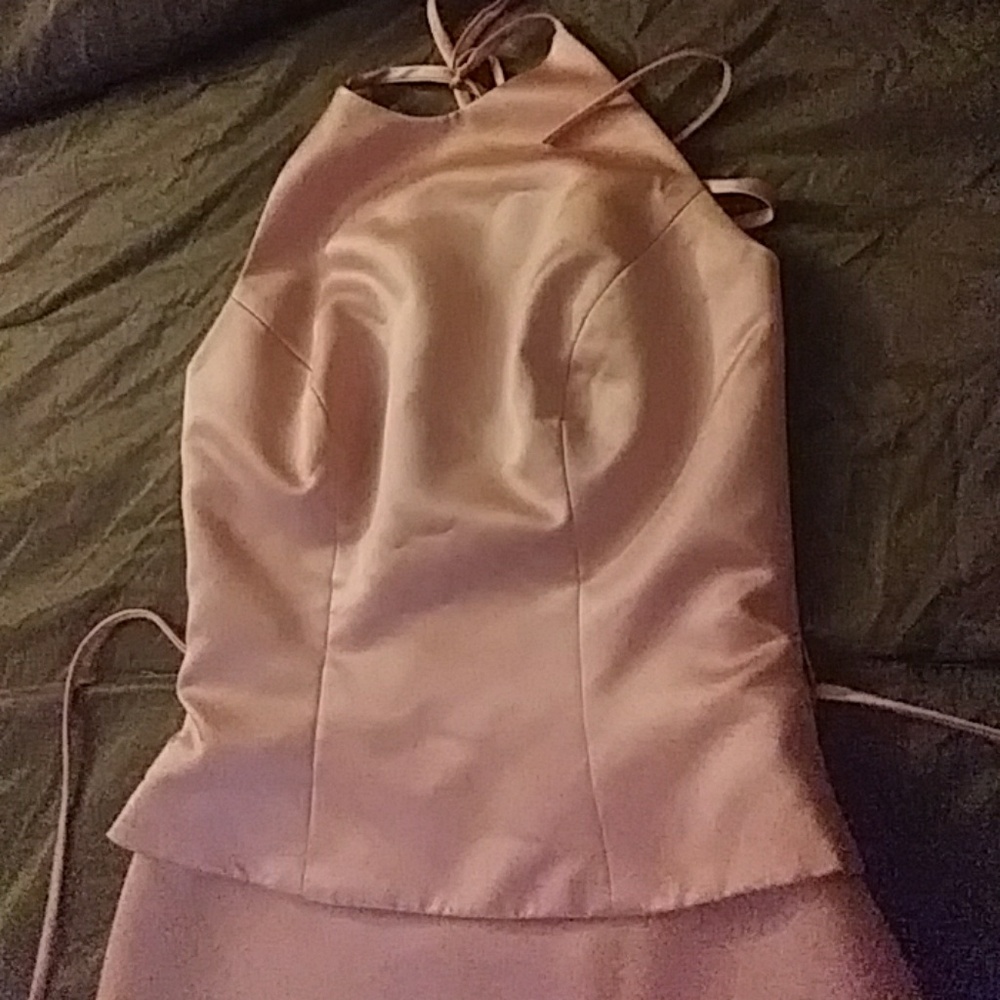 Pink satin dress